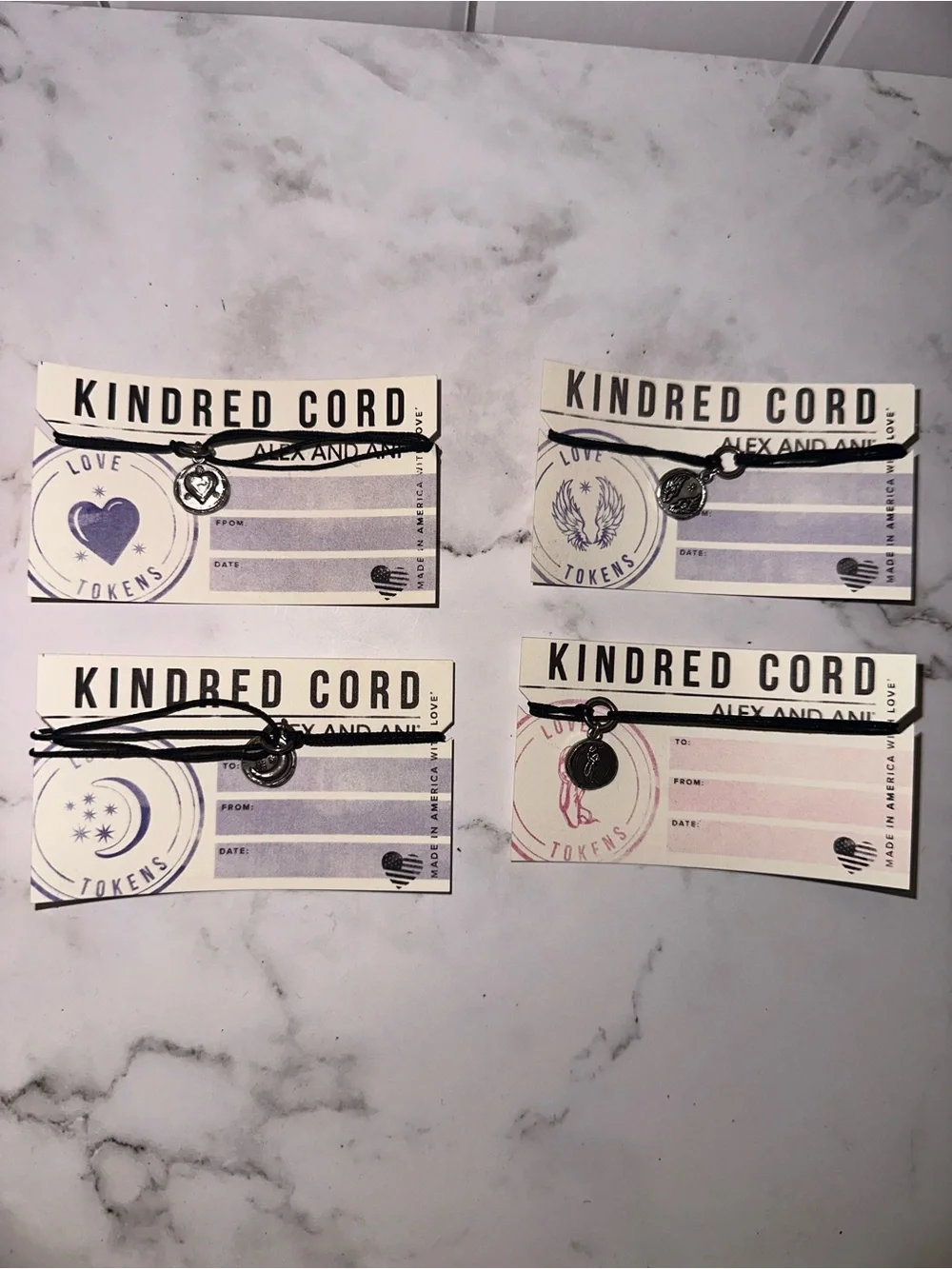 Alex and Ani Kindred Cord Bracelet Set of 4 in Black and Silver